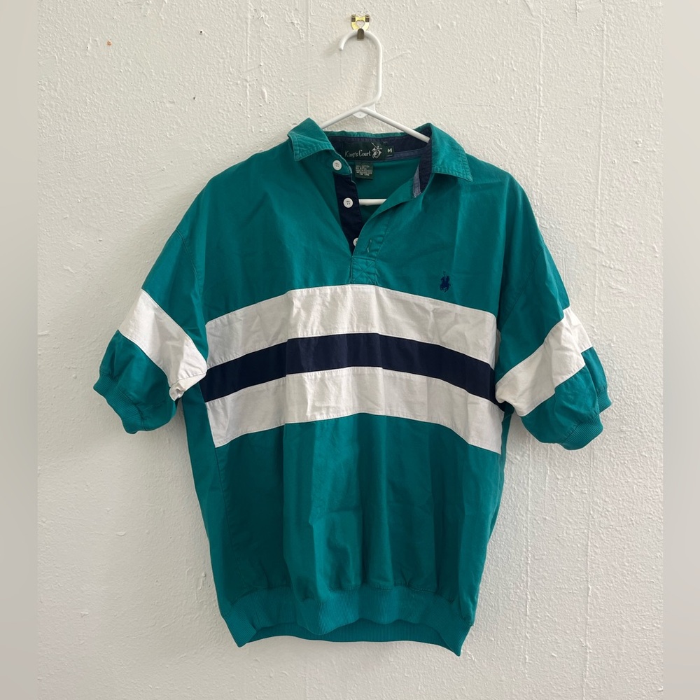 Teal and White Polo Shirt